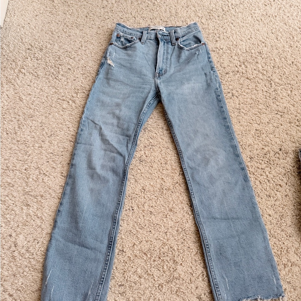 Abercrombie & Fitch Blue Ankle Straight Jeans